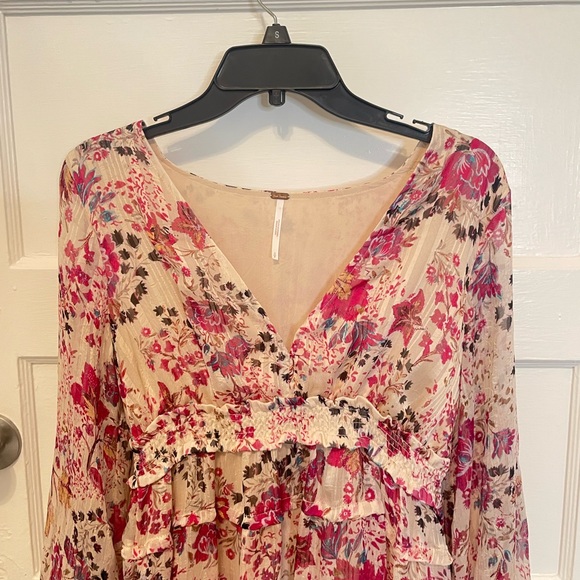 Free People “Closer to the Heart” Pink Floral Minidress - S - Picture 5 of 8